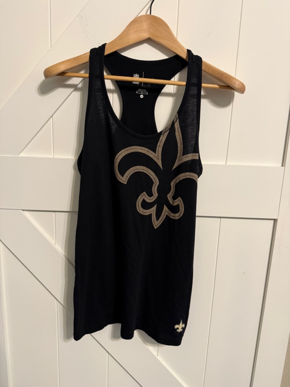 Nike NFL Women’s New Orleans Saints Black Tank Top with Gold Fleur-de-Lis Medium